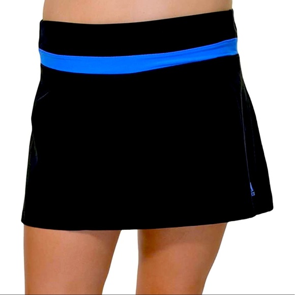 Adidas Black/Blue Tennis Skirt - Picture 1 of 3